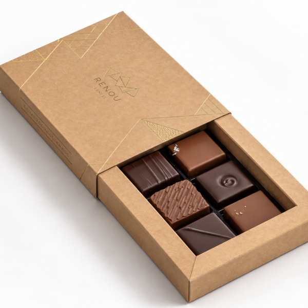 Coffret Assortiment Bonbons de Chocolat NOIR ET LAIT - 6 pièces