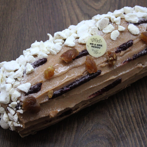 Bûche marron & cassis - 6 personnes